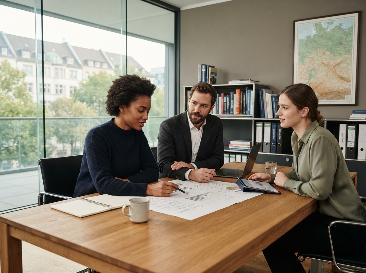 Valschoer Team bei der Analyse von Finanzdaten in ruhiger Arbeitsumgebung